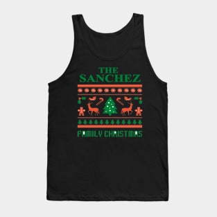 Family Christmas - Groovy Christmas SANCHEZ family, Family Christmas T-shirt, Pjama T-shirt Tank Top